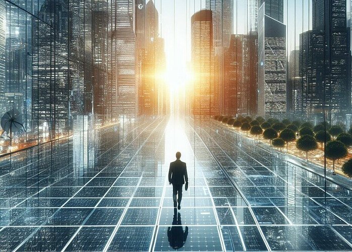 a future version of a transparent solar city