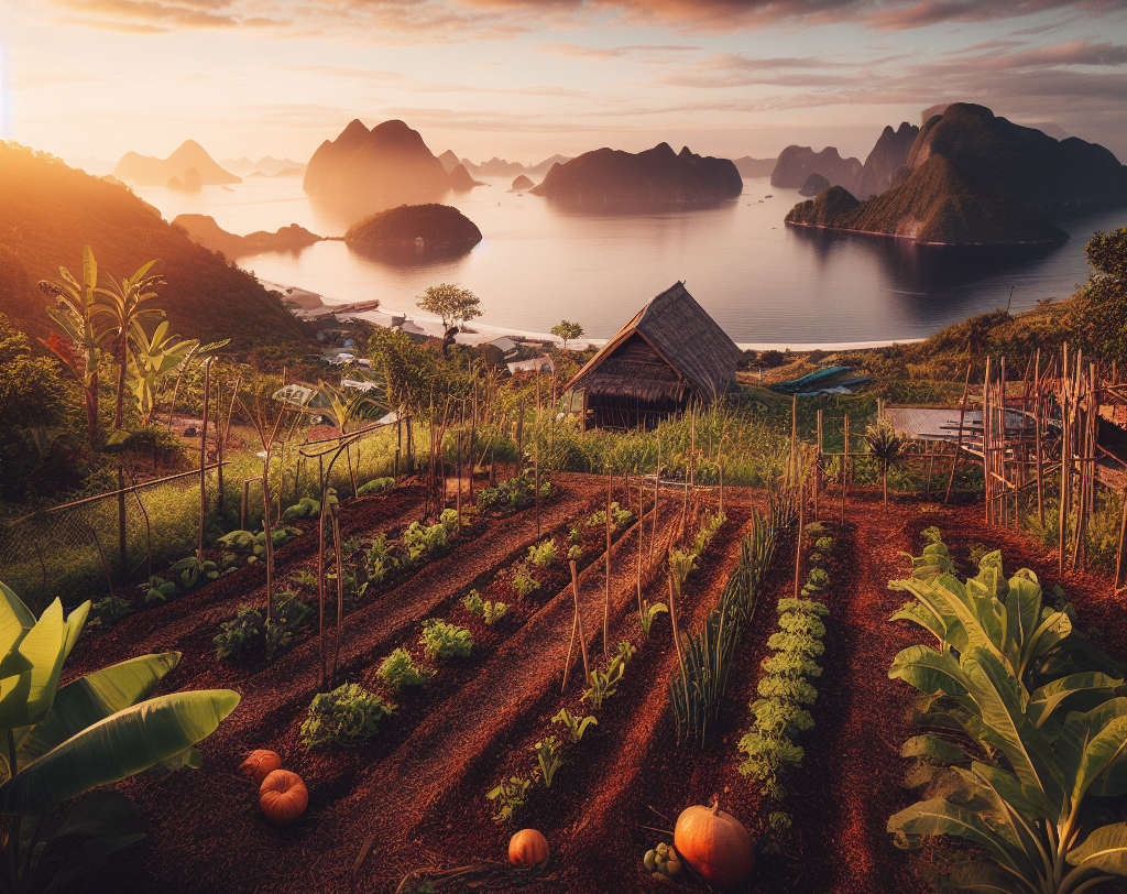Growing food with mountains in the backround