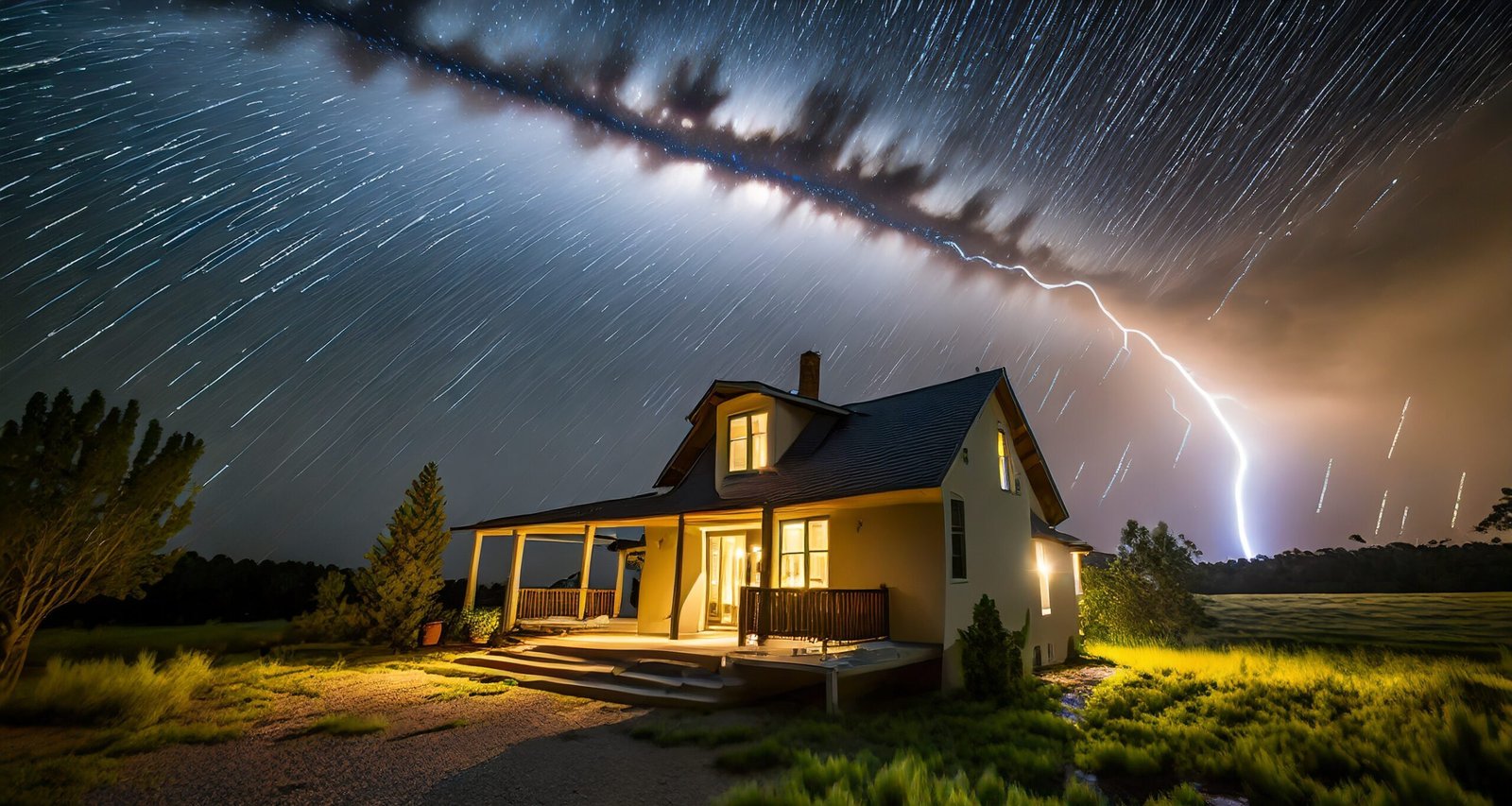 Storm over a house
