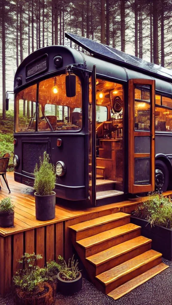 Tiny home with solar panels