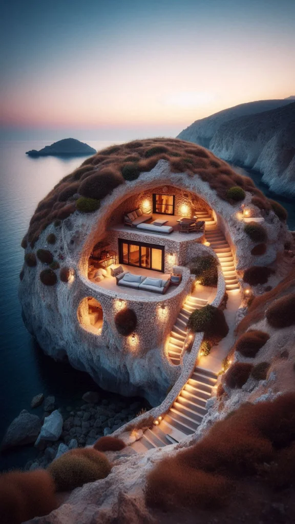 Earth home in hillside