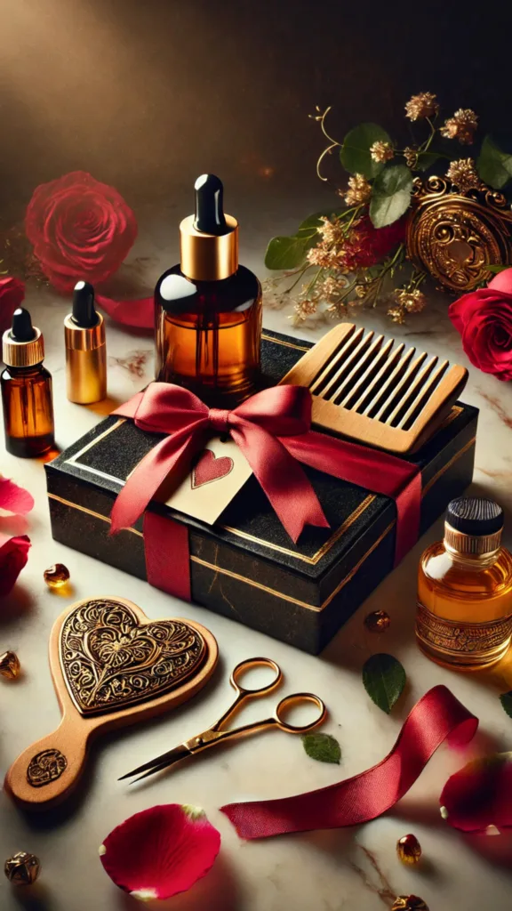 Luxury grooming set with beard balm, brush, and comb - DIY self-care gift for men